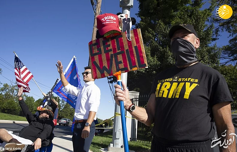 گزارش تصویری دعا برای بهبودی حال دونالد ترامپ